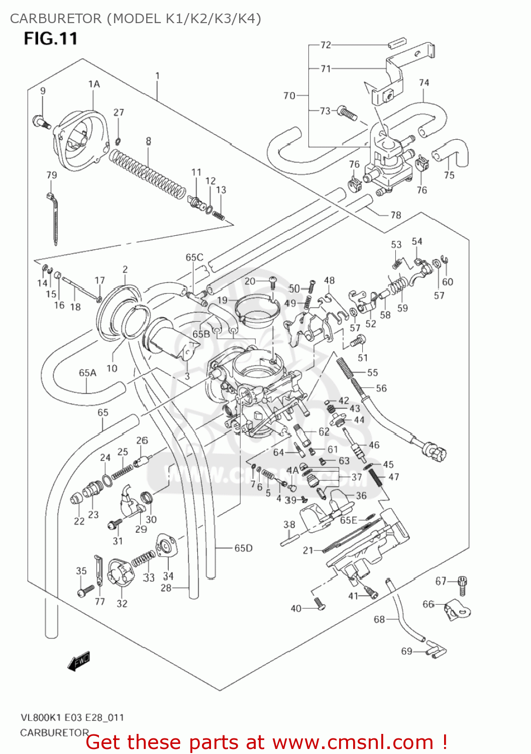CARBURETOR (MODEL K1/K2/K3/K4) VL800Z VOLUSIA 2004 (K4) USA (E03)