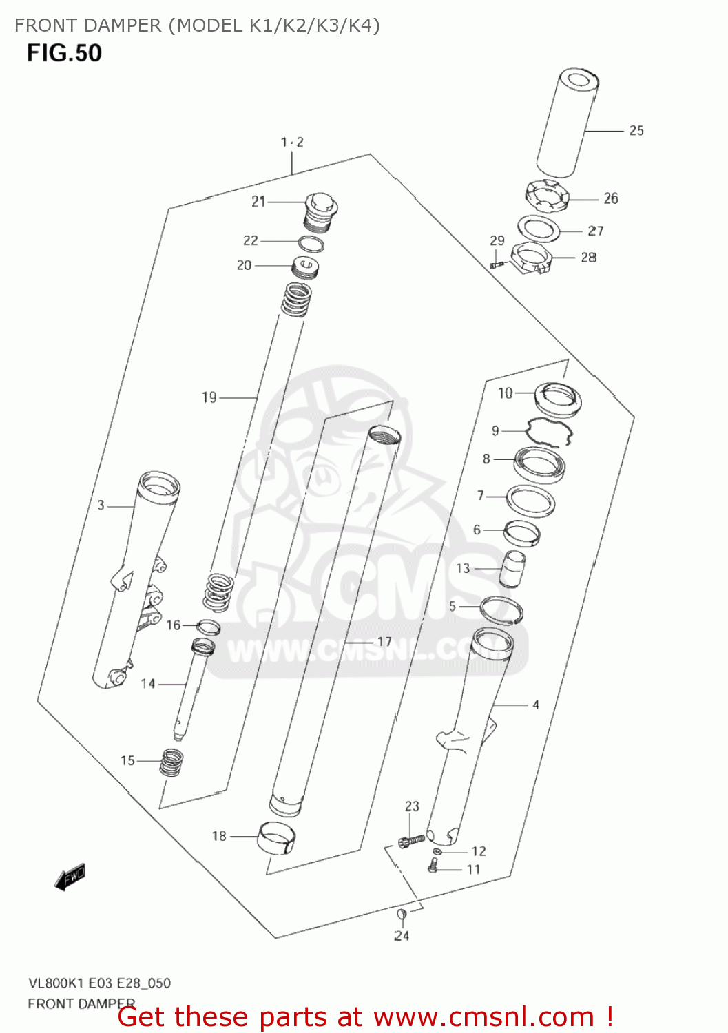 FRONT DAMPER (MODEL K1/K2/K3/K4) VL800Z VOLUSIA 2004 (K4) USA (E03)