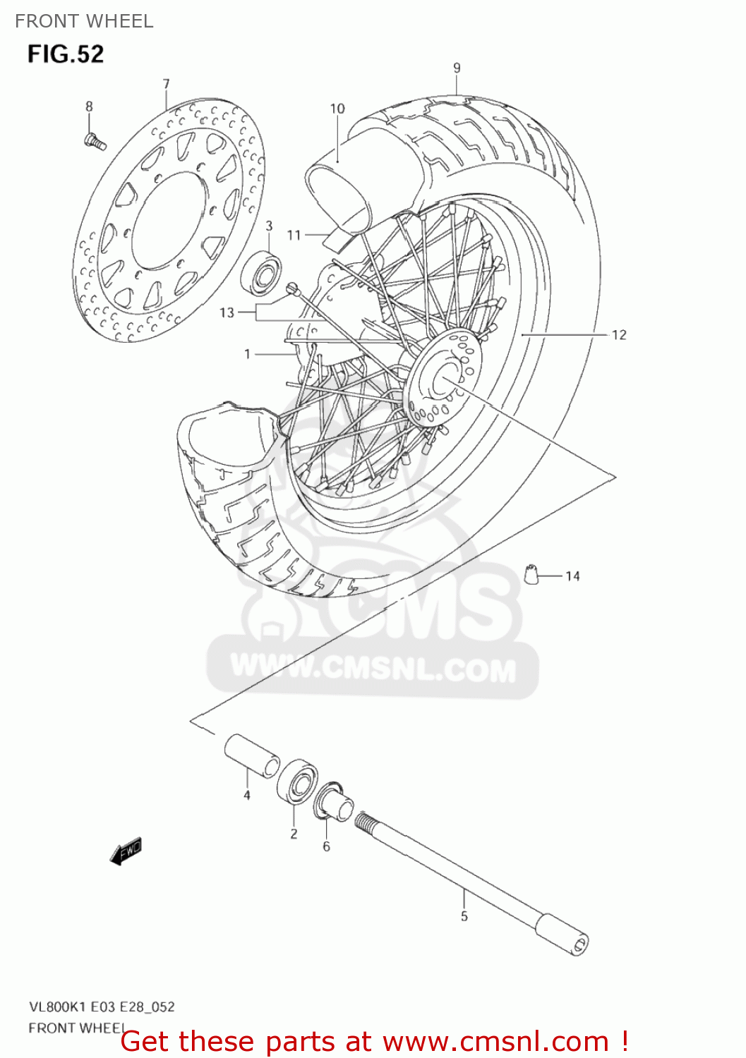 FRONT WHEEL VL800Z VOLUSIA 2004 (K4) USA (E03)