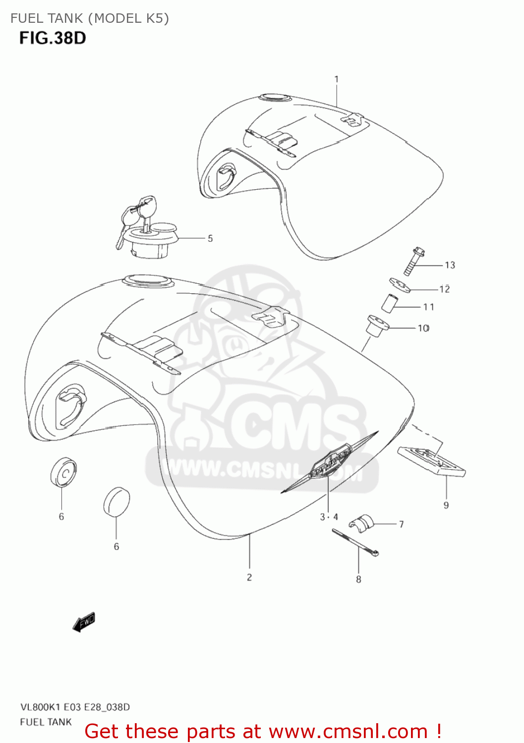 FUEL TANK (MODEL K5) VL800Z VOLUSIA 2004 (K4) USA (E03)