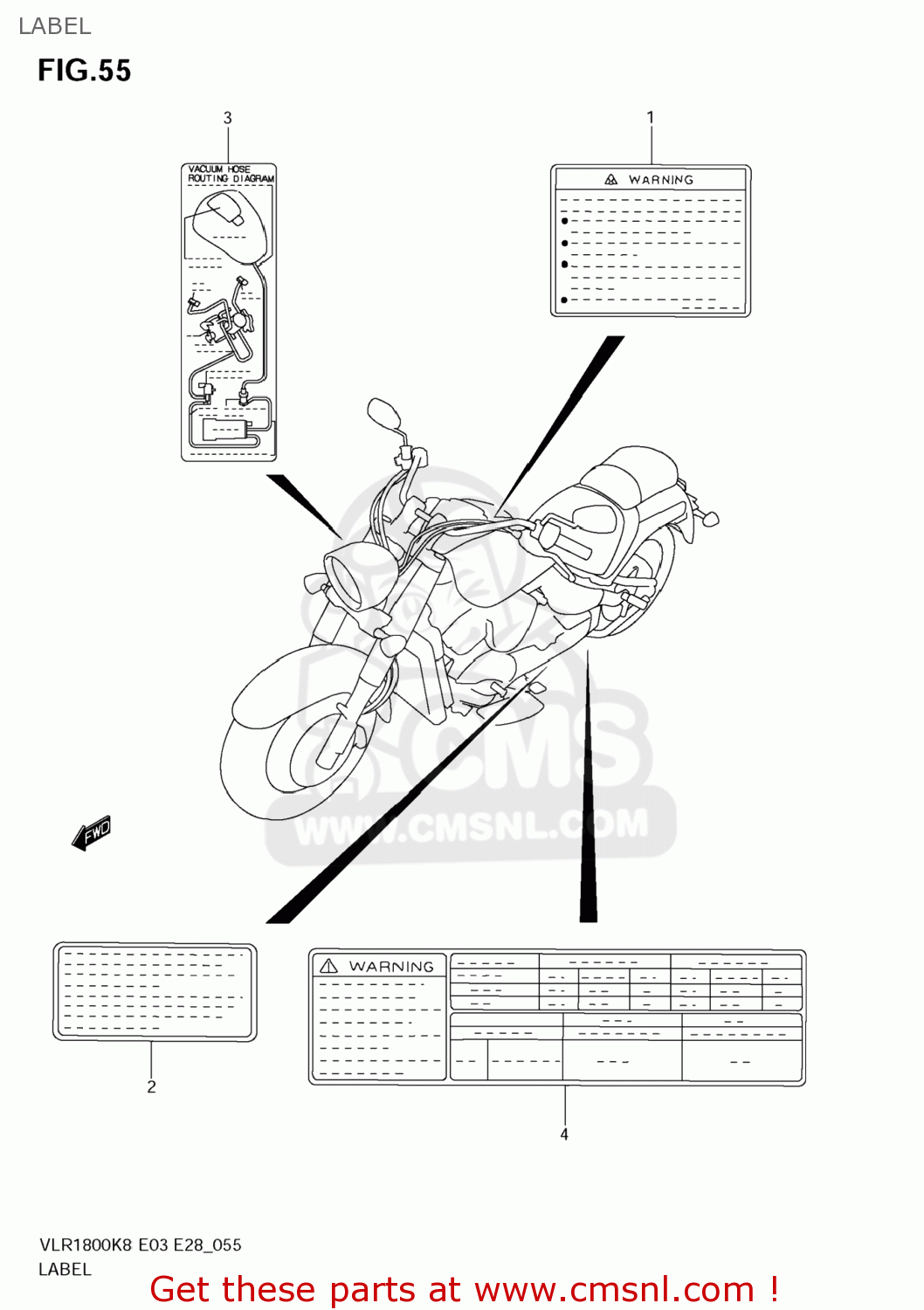 LABEL VLR1800 BOULEVARD C109R 2008 (K8) USA CALIFORNIA (E03 E33)