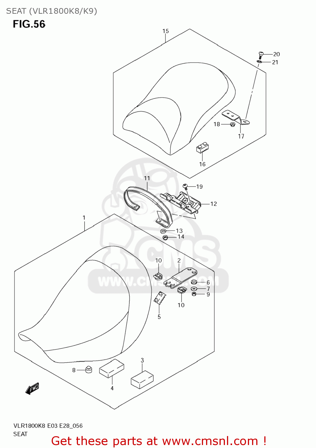 SEAT (VLR1800K8/K9) VLR1800 BOULEVARD C109R 2008 (K8) USA CALIFORNIA (E03 E33)