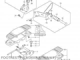 FOOTREST (VLR1800K8/TK8/K9) - VLR1800 BOULEVARD C109R 2008 (K8) USA CALIFORNIA (E03 E33)