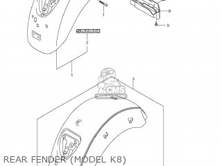 REAR FENDER (MODEL K8) - VLR1800 BOULEVARD C109R 2008 (K8) USA CALIFORNIA (E03 E33)
