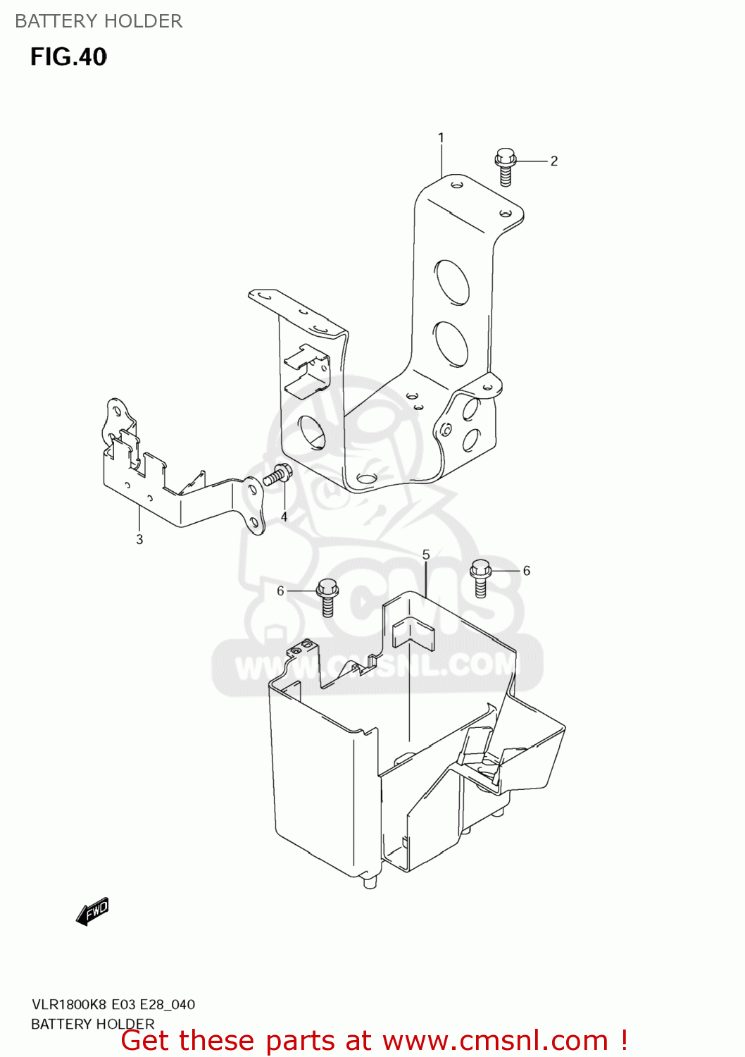 BATTERY HOLDER VLR1800 BOULEVARD C109R 2009 (K9) CALIFORNIA (E33)