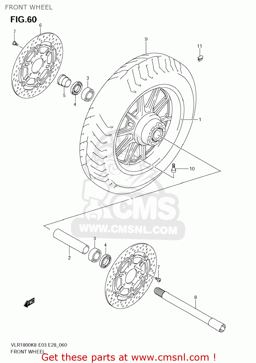 FRONT WHEEL VLR1800 BOULEVARD C109R 2009 (K9) CALIFORNIA (E33)