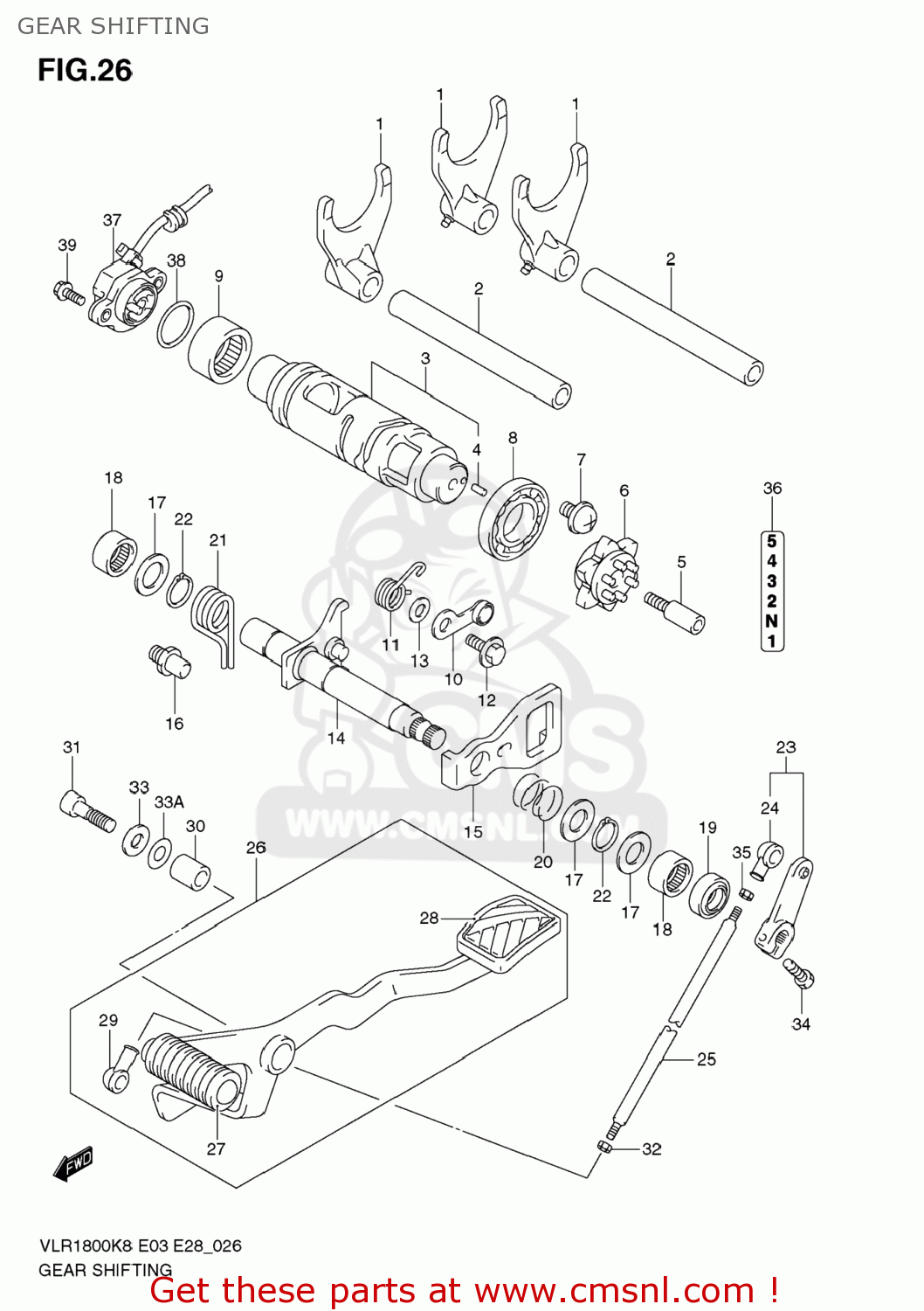 GEAR SHIFTING VLR1800 BOULEVARD C109R 2009 (K9) CALIFORNIA (E33)