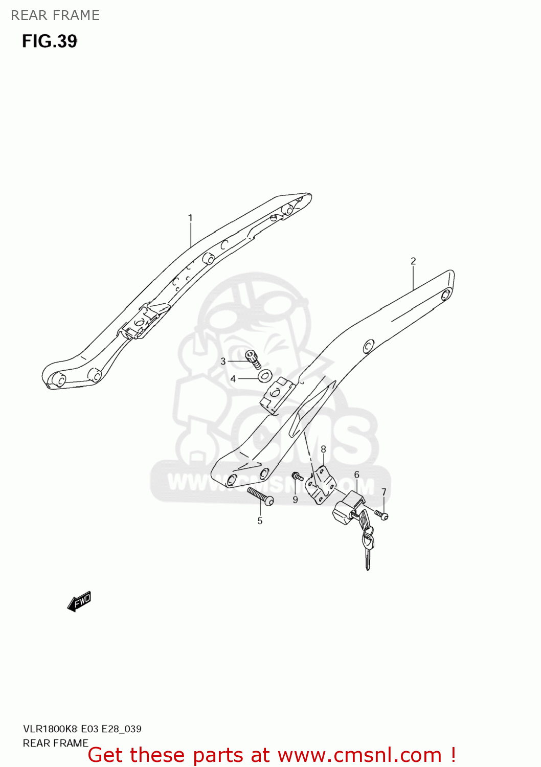 REAR FRAME VLR1800 BOULEVARD C109R 2009 (K9) CALIFORNIA (E33)