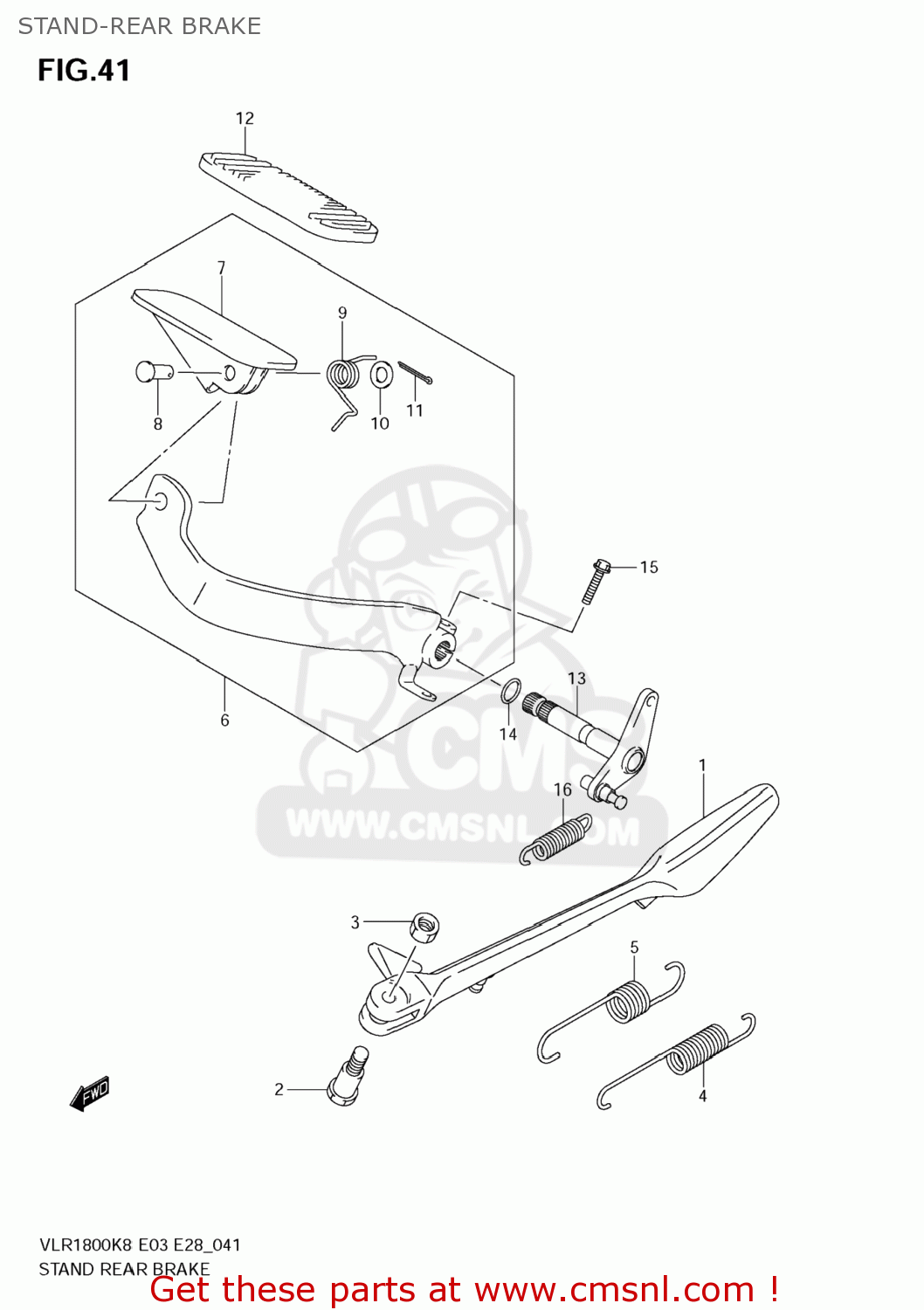 STAND-REAR BRAKE VLR1800 BOULEVARD C109R 2009 (K9) CALIFORNIA (E33)