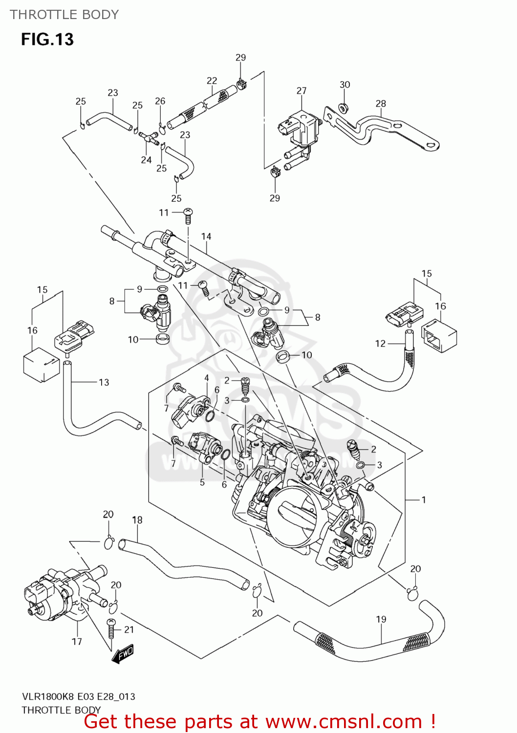 THROTTLE BODY VLR1800 BOULEVARD C109R 2009 (K9) CALIFORNIA (E33)