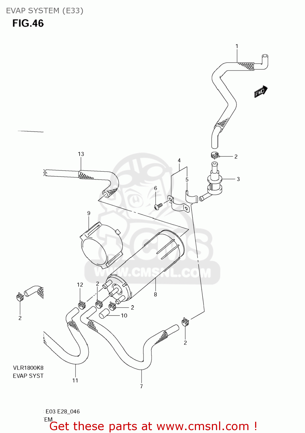 EVAP SYSTEM (E33) VLR1800T BOULEVARD C109R 2008 (K8) USA CALIFORNIA (E03 E33)