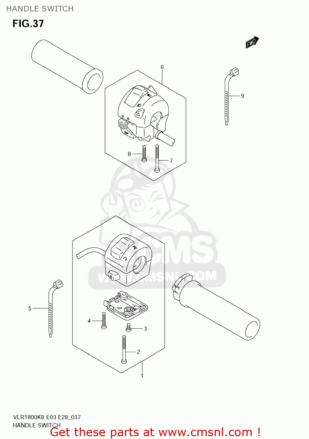 HANDLE SWITCH VLR1800T BOULEVARD C109R 2008 (K8) USA CALIFORNIA (E03 E33)