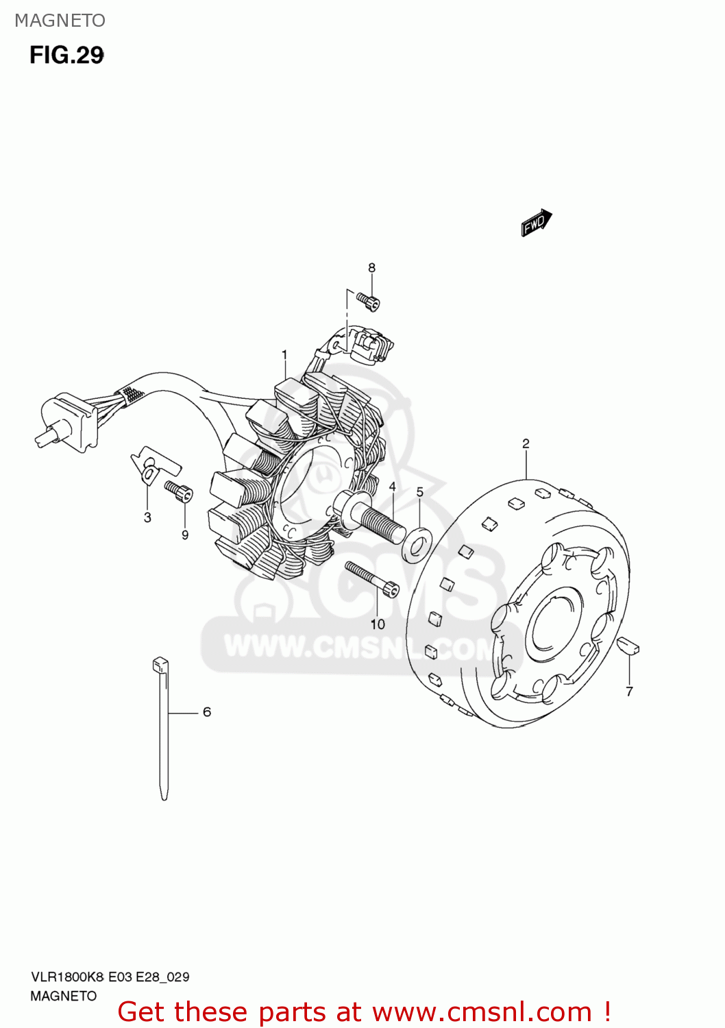 MAGNETO VLR1800T BOULEVARD C109R 2008 (K8) USA CALIFORNIA (E03 E33)