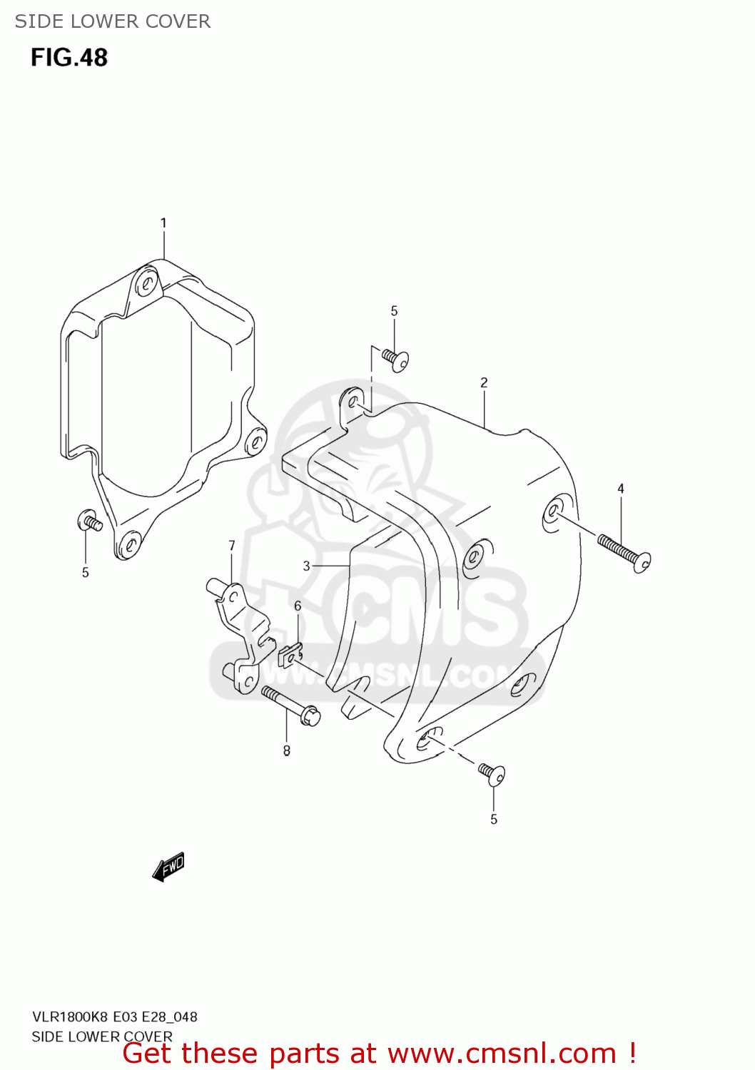 SIDE LOWER COVER VLR1800T BOULEVARD C109R 2008 (K8) USA CALIFORNIA (E03 E33)