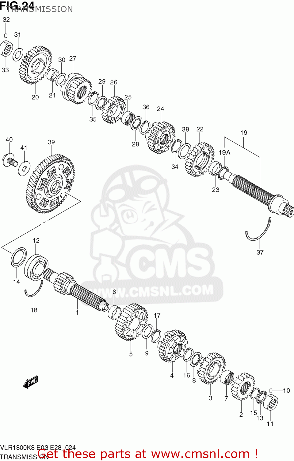 TRANSMISSION VLR1800T BOULEVARD C109R 2008 (K8) USA CALIFORNIA (E03 E33)