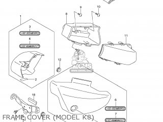 FRAME COVER (MODEL K8) - VLR1800T BOULEVARD C109R 2008 (K8) USA CALIFORNIA (E03 E33)