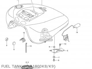 FUEL TANK (VLR1800K8/K9) - VLR1800T BOULEVARD C109R 2008 (K8) USA CALIFORNIA (E03 E33)