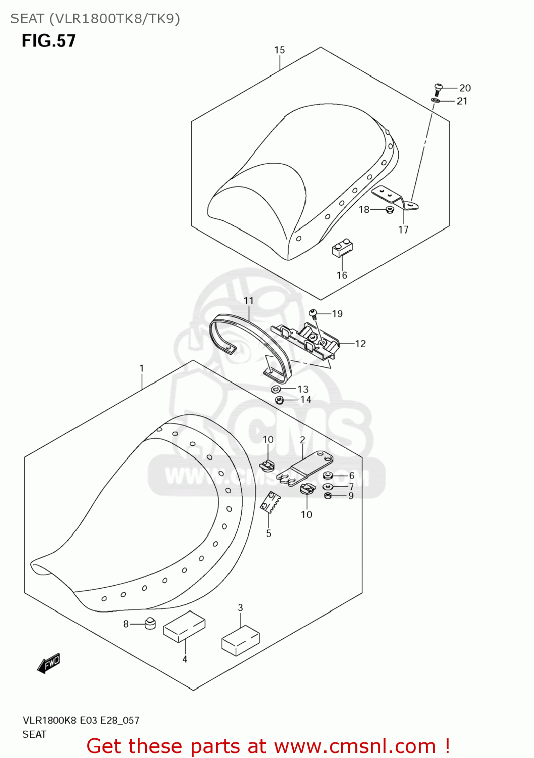 SEAT (VLR1800TK8/TK9) VLR1800T BOULEVARD C109R 2009 (K9) USA CALIFORNIA (E03 E33)