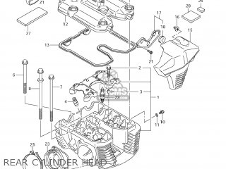 REAR CYLINDER HEAD - VLR1800T BOULEVARD C109R 2009 (K9) USA CALIFORNIA (E03 E33)