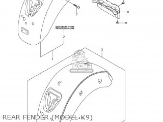 REAR FENDER (MODEL K9) - VLR1800T BOULEVARD C109R 2009 (K9) USA CALIFORNIA (E03 E33)