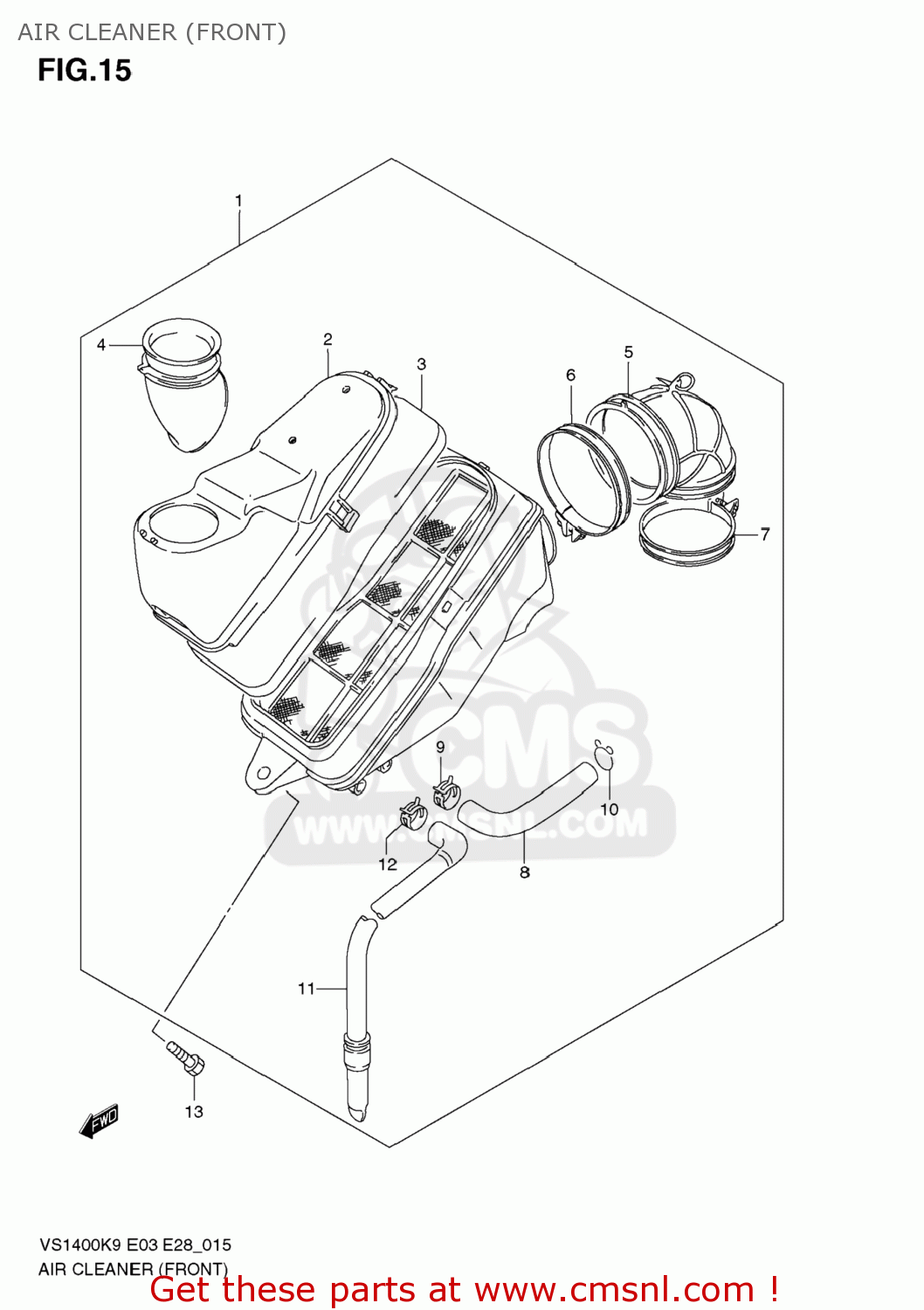 AIR CLEANER (FRONT) VS1400 BOULEVARD S83 2009 (K9) CALIFORNIA (E33)