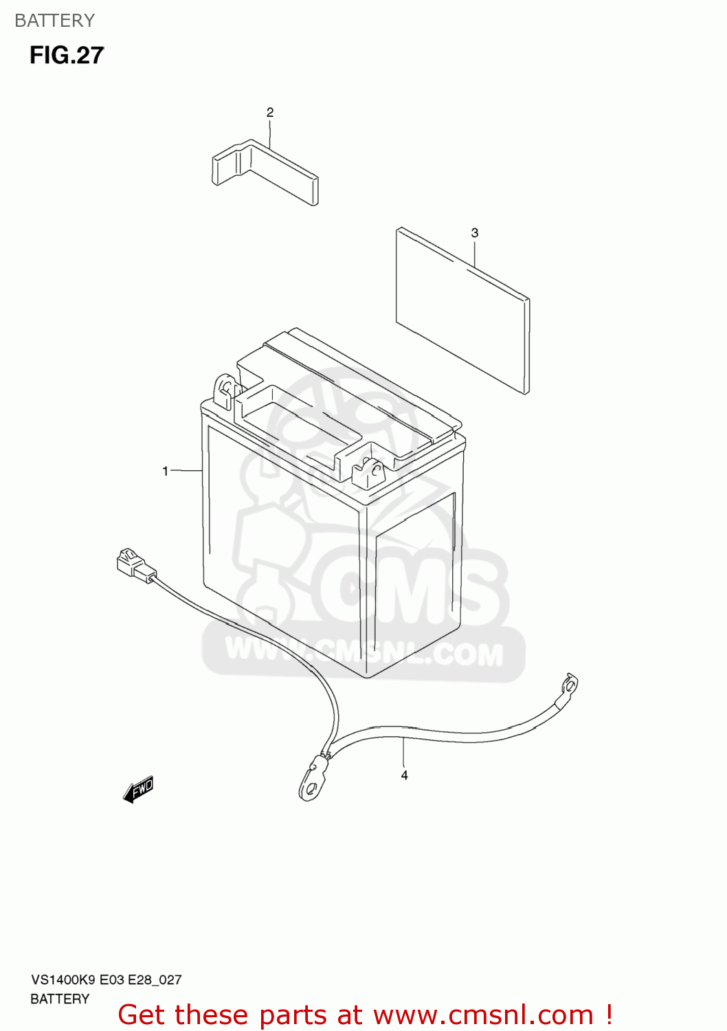 BATTERY VS1400 BOULEVARD S83 2009 (K9) CALIFORNIA (E33)