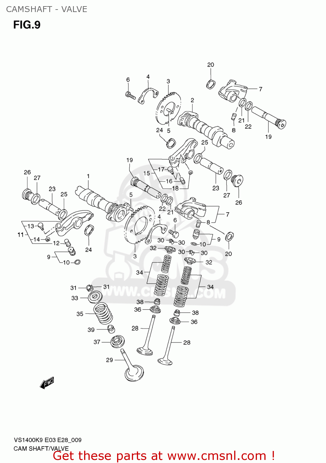 CAMSHAFT - VALVE VS1400 BOULEVARD S83 2009 (K9) CALIFORNIA (E33)