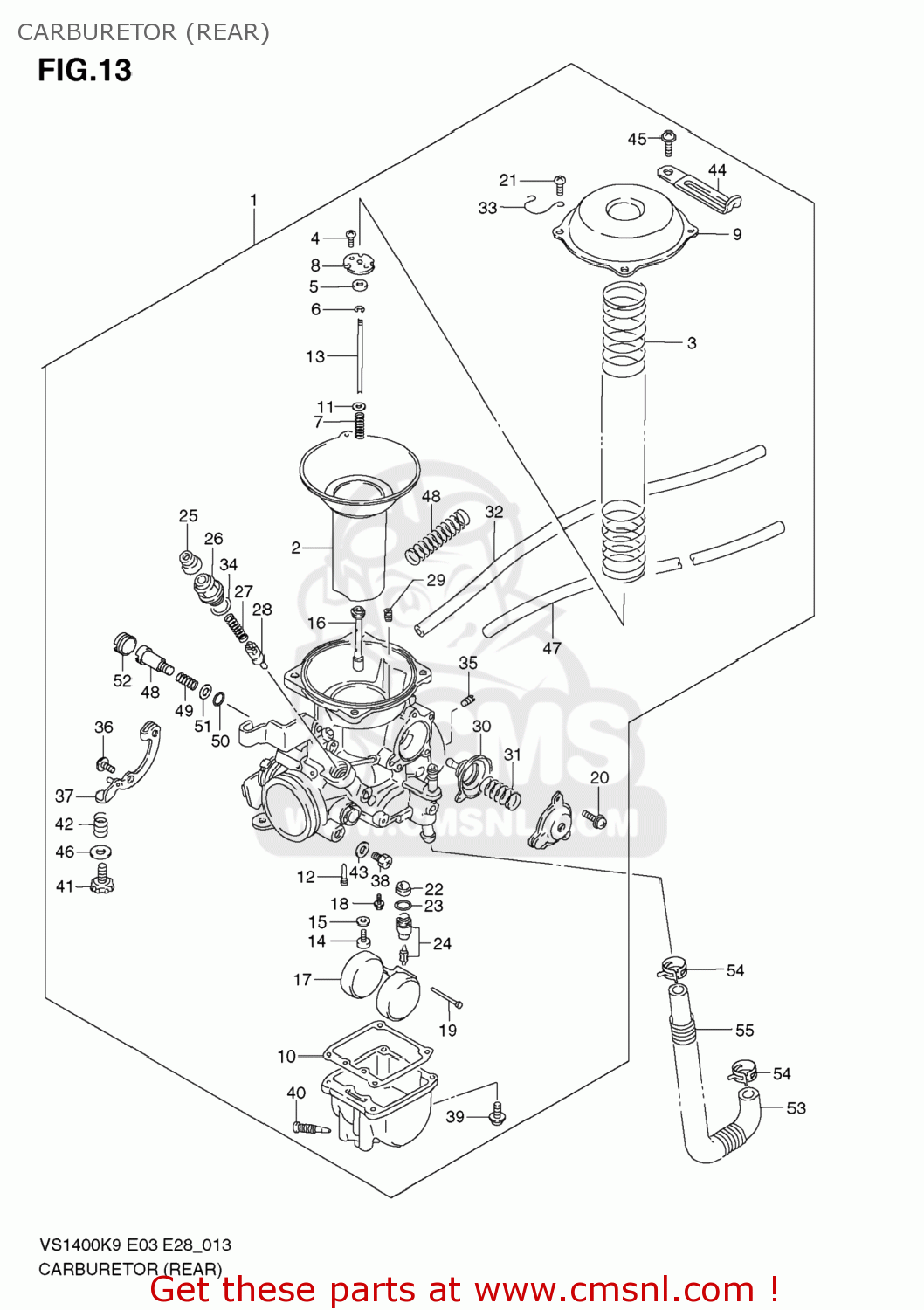 CARBURETOR (REAR) VS1400 BOULEVARD S83 2009 (K9) CALIFORNIA (E33)