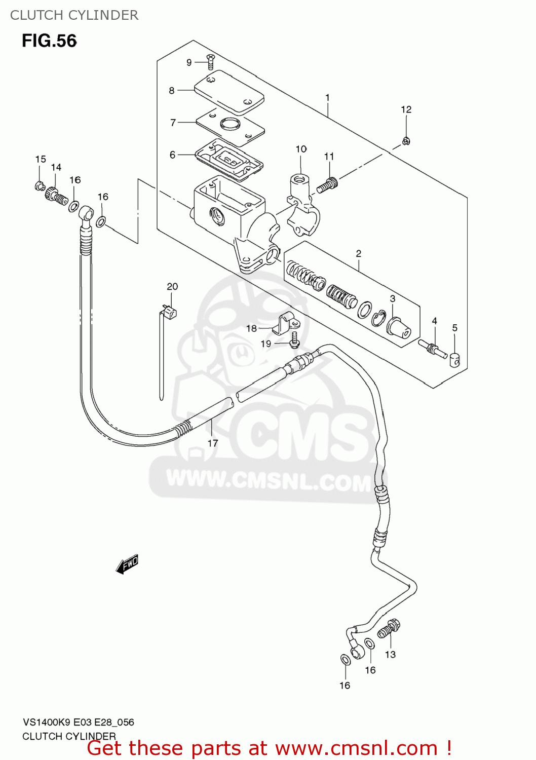 CLUTCH CYLINDER VS1400 BOULEVARD S83 2009 (K9) CALIFORNIA (E33)