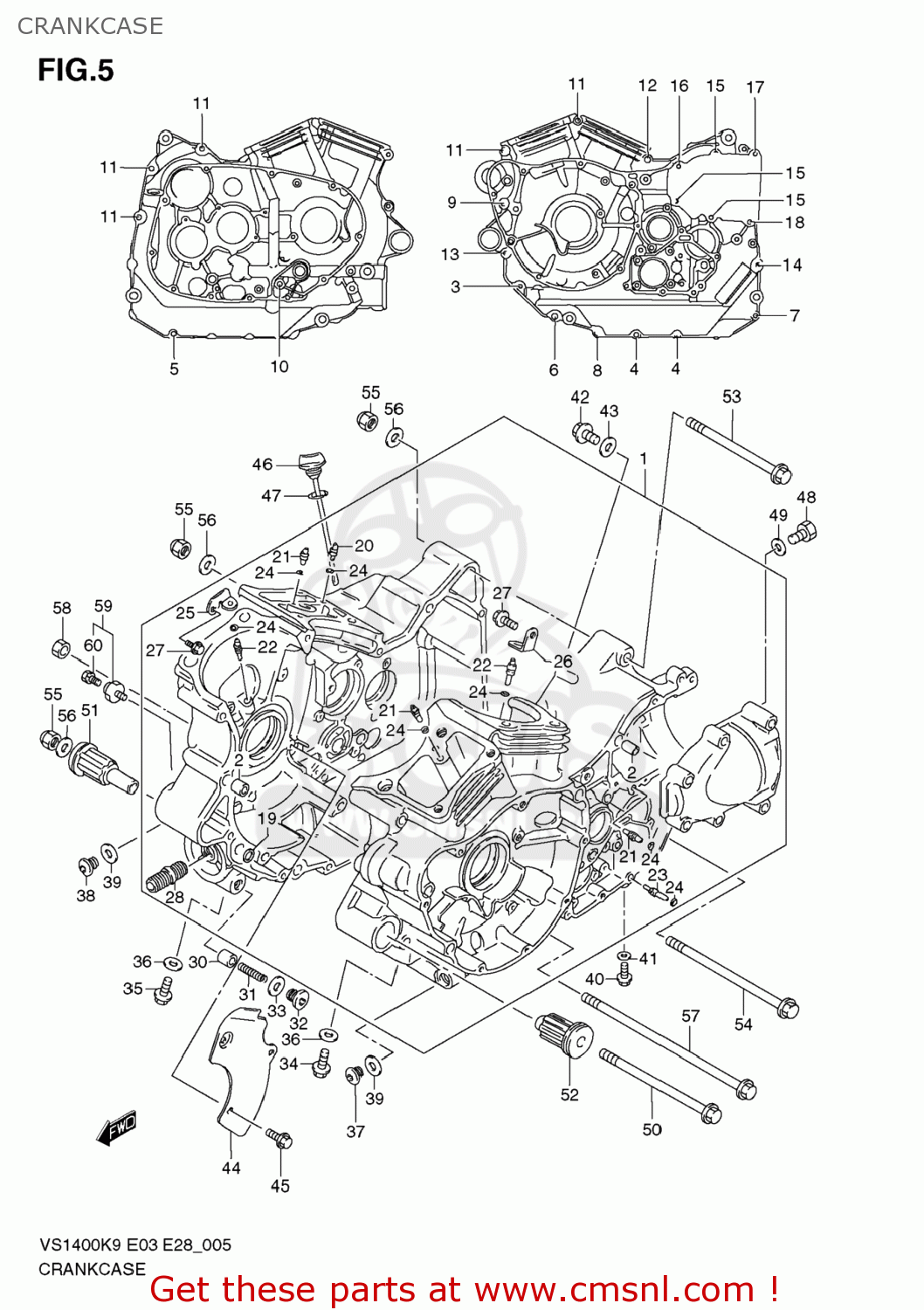 CRANKCASE VS1400 BOULEVARD S83 2009 (K9) CALIFORNIA (E33)