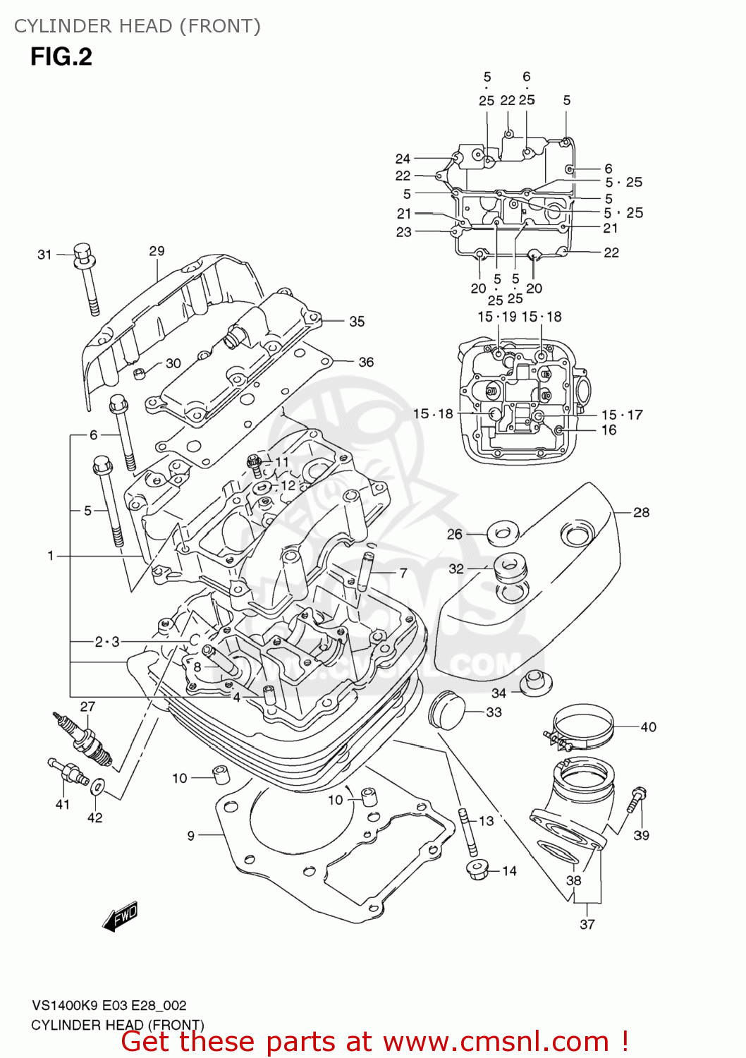 CYLINDER HEAD (FRONT) VS1400 BOULEVARD S83 2009 (K9) CALIFORNIA (E33)