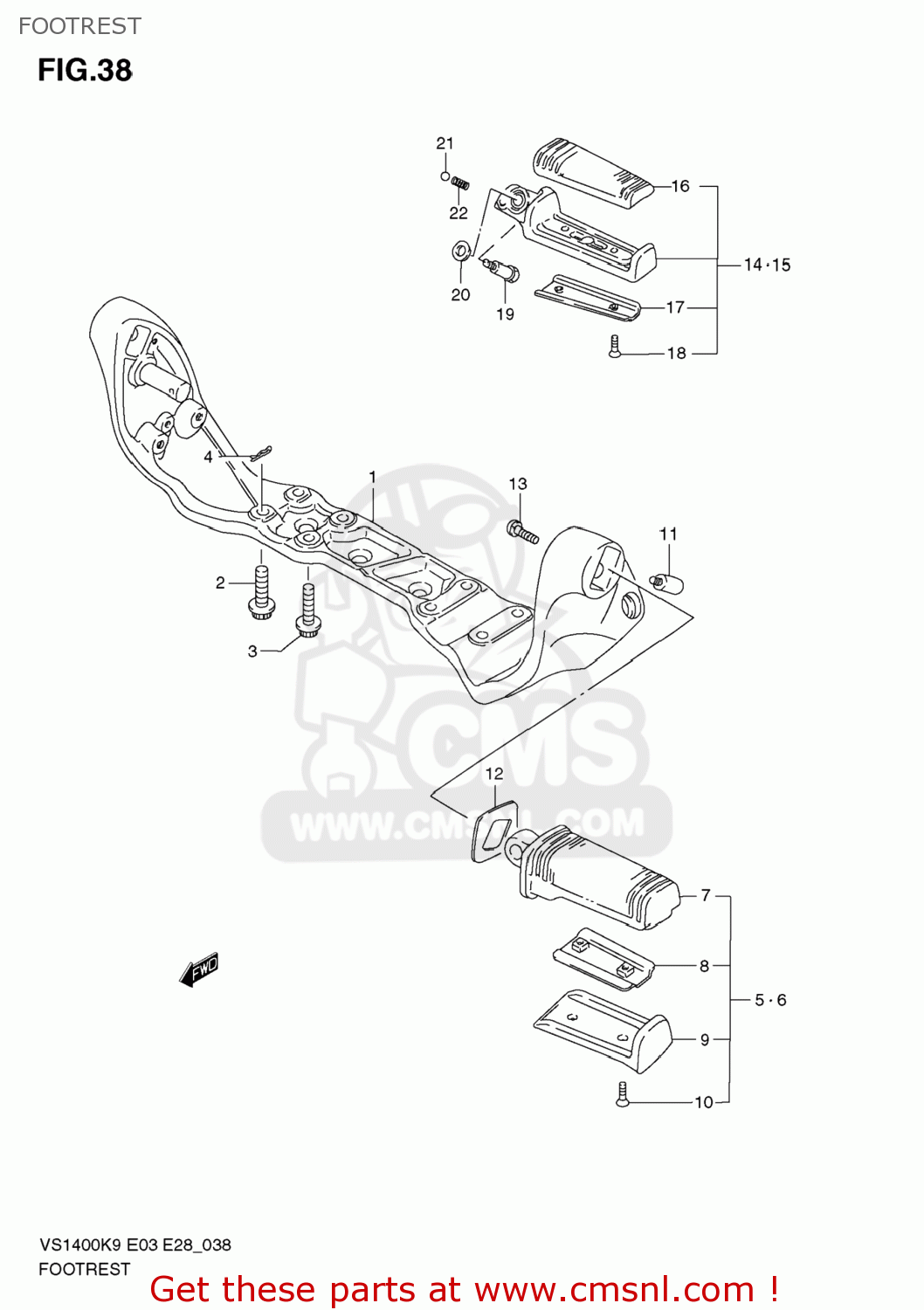 FOOTREST VS1400 BOULEVARD S83 2009 (K9) CALIFORNIA (E33)
