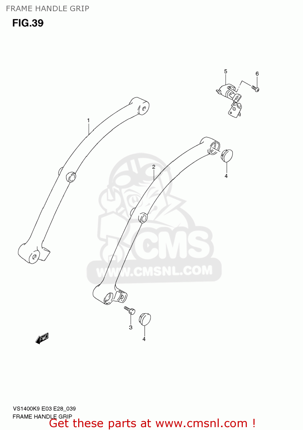 FRAME HANDLE GRIP VS1400 BOULEVARD S83 2009 (K9) CALIFORNIA (E33)