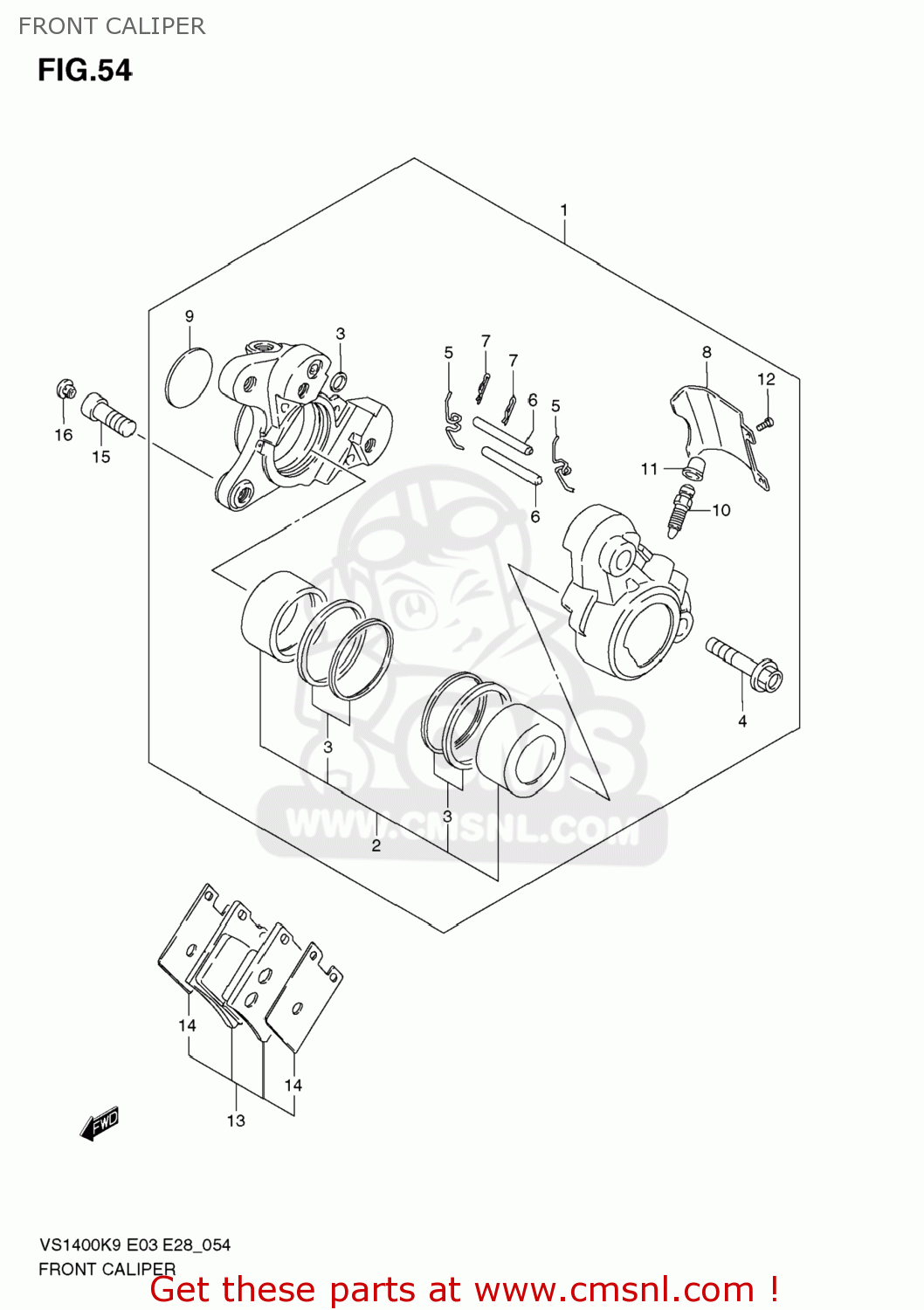 FRONT CALIPER VS1400 BOULEVARD S83 2009 (K9) CALIFORNIA (E33)
