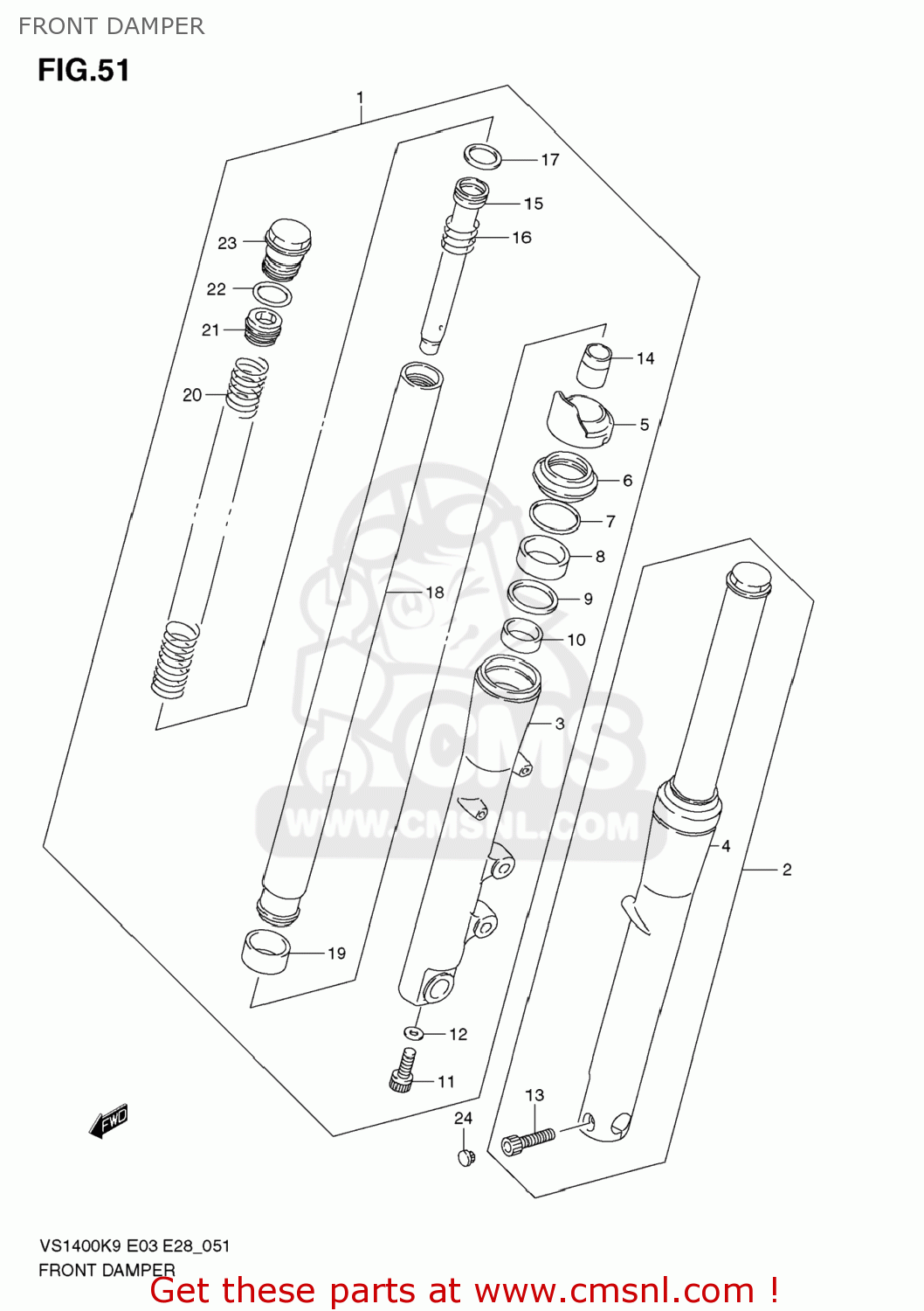 FRONT DAMPER VS1400 BOULEVARD S83 2009 (K9) CALIFORNIA (E33)