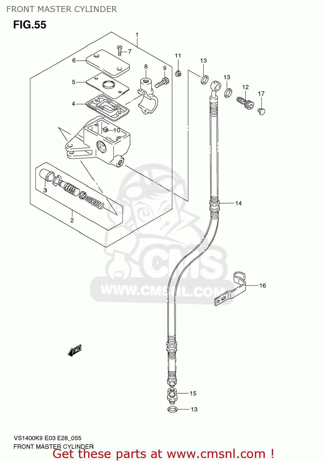 FRONT MASTER CYLINDER VS1400 BOULEVARD S83 2009 (K9) CALIFORNIA (E33)