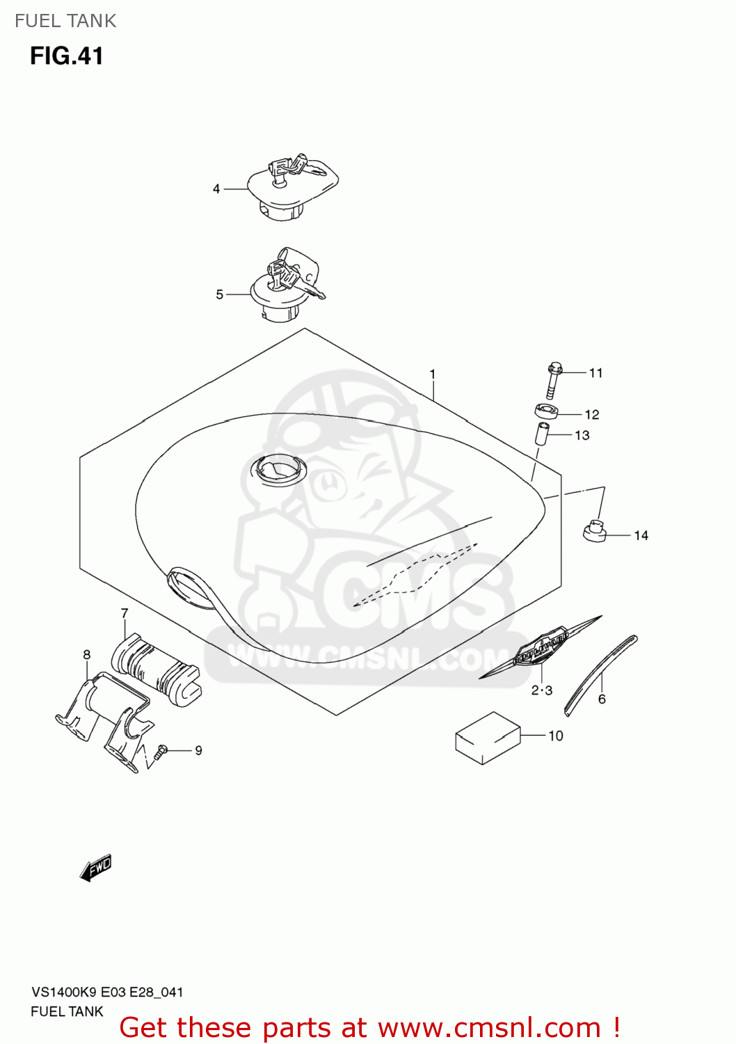 FUEL TANK VS1400 BOULEVARD S83 2009 (K9) CALIFORNIA (E33)