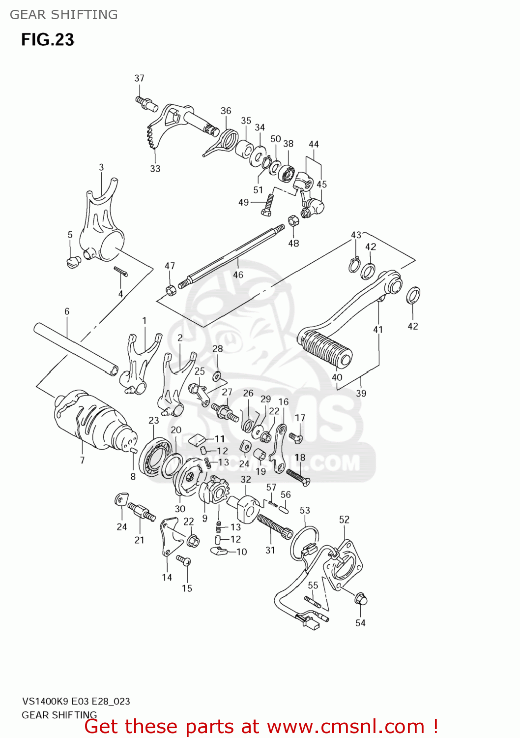 GEAR SHIFTING VS1400 BOULEVARD S83 2009 (K9) CALIFORNIA (E33)