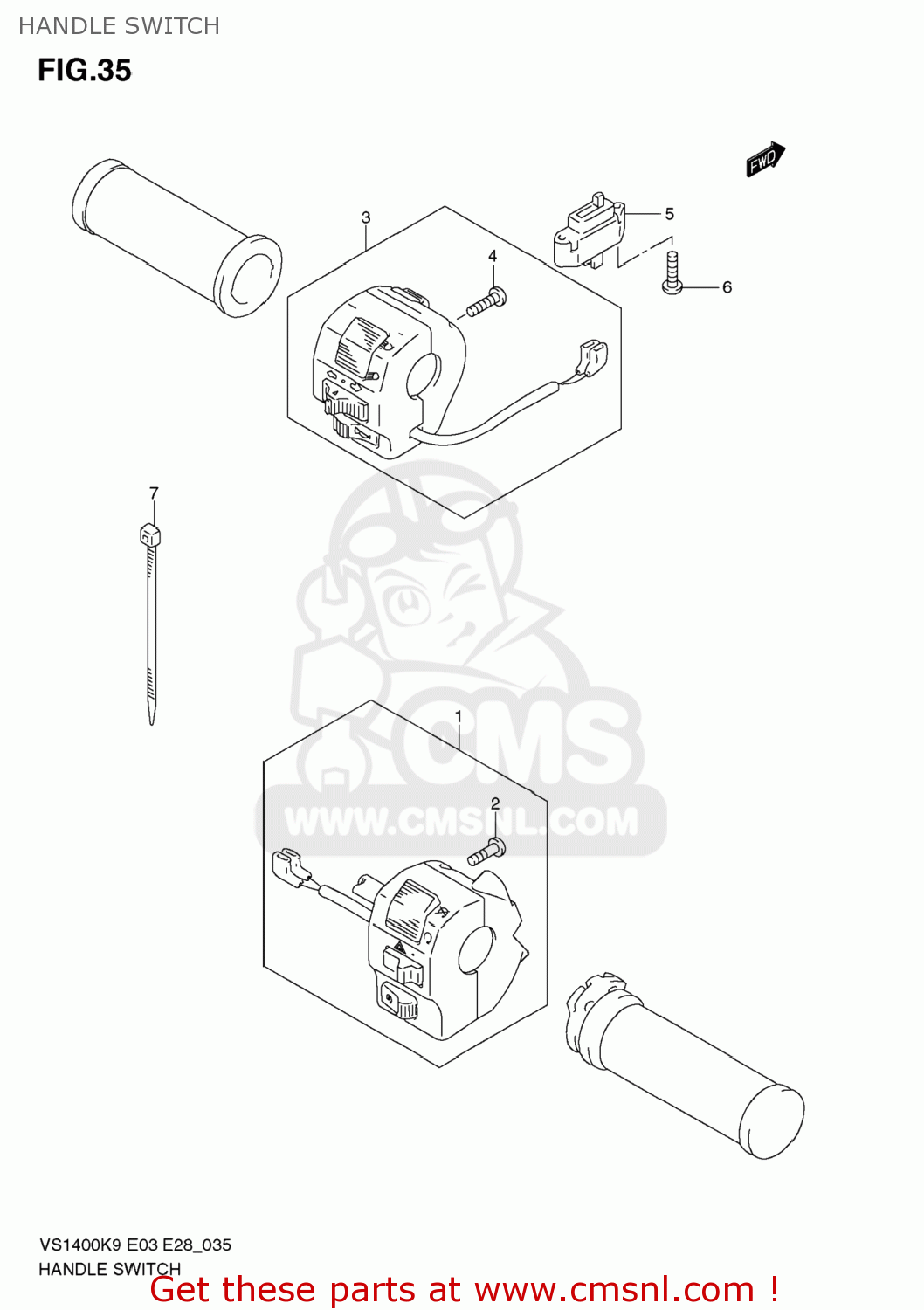 HANDLE SWITCH VS1400 BOULEVARD S83 2009 (K9) CALIFORNIA (E33)