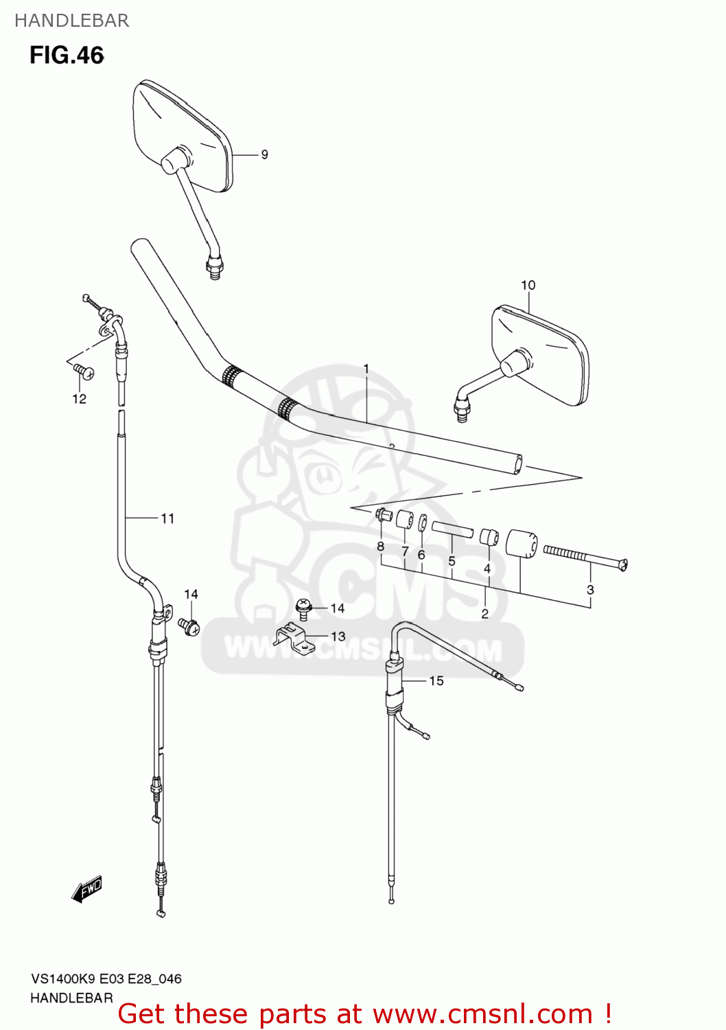 HANDLEBAR VS1400 BOULEVARD S83 2009 (K9) CALIFORNIA (E33)