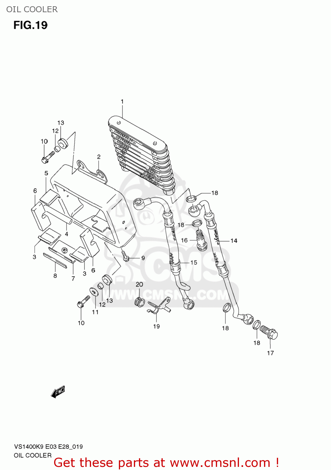 OIL COOLER VS1400 BOULEVARD S83 2009 (K9) CALIFORNIA (E33)