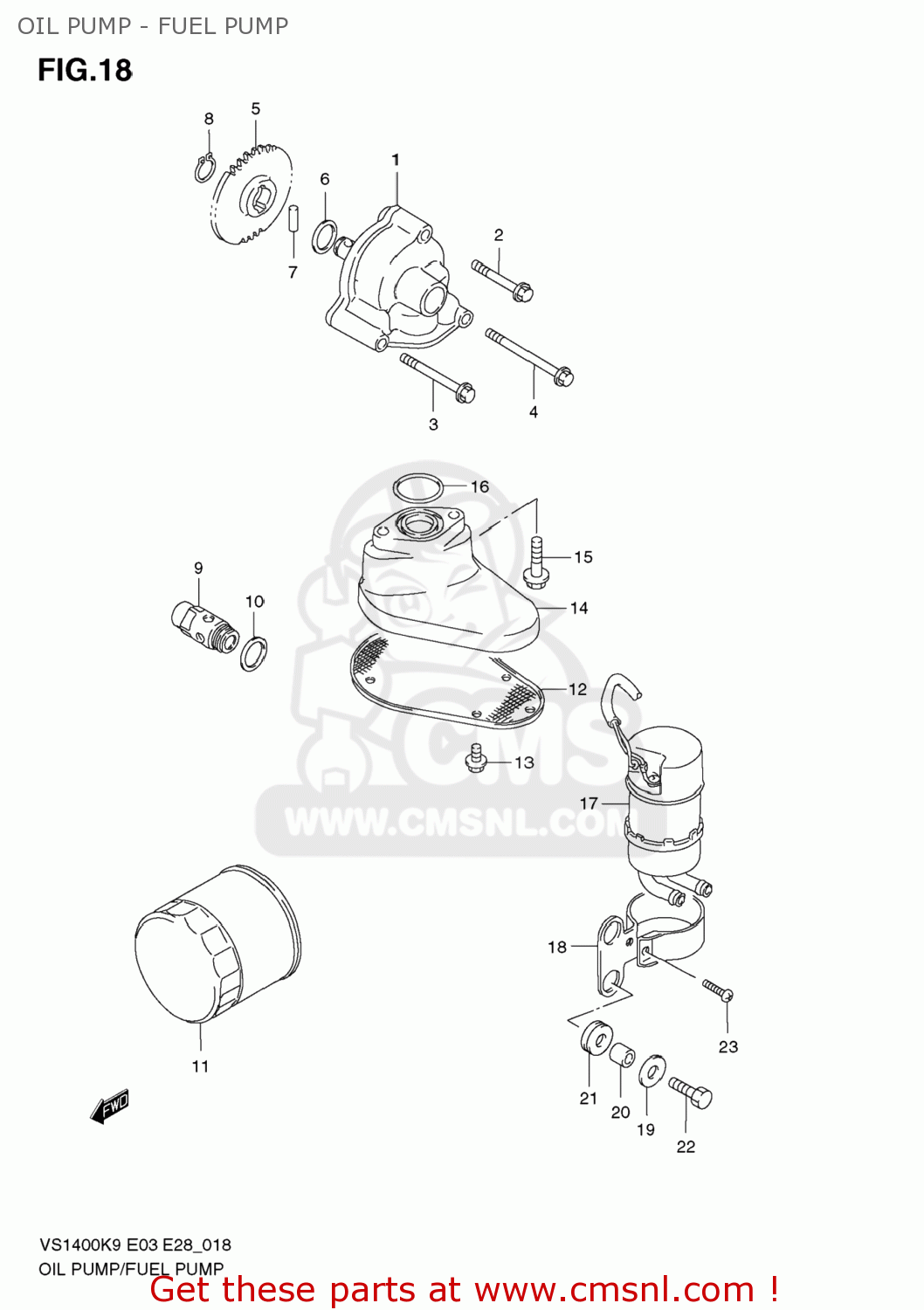 OIL PUMP - FUEL PUMP VS1400 BOULEVARD S83 2009 (K9) CALIFORNIA (E33)