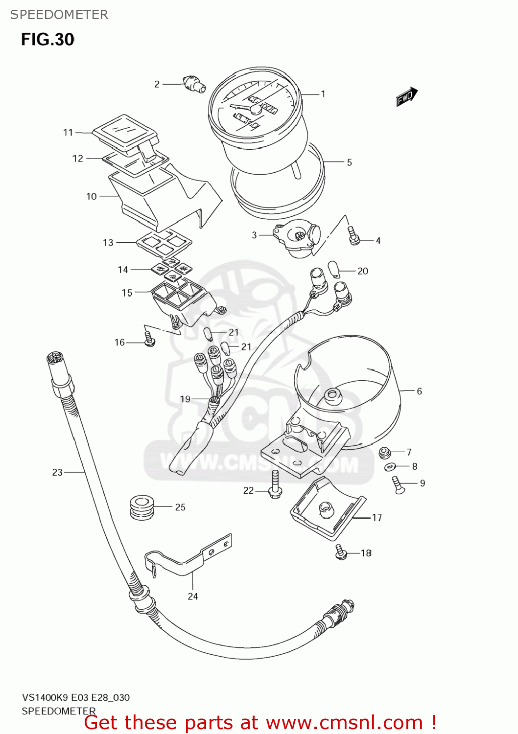 SPEEDOMETER VS1400 BOULEVARD S83 2009 (K9) CALIFORNIA (E33)
