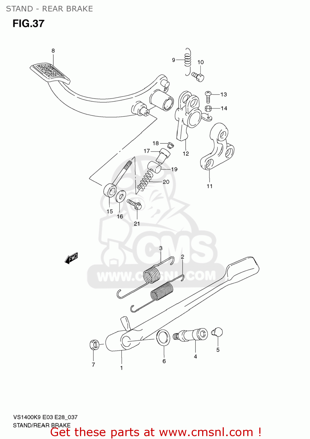 STAND - REAR BRAKE VS1400 BOULEVARD S83 2009 (K9) CALIFORNIA (E33)