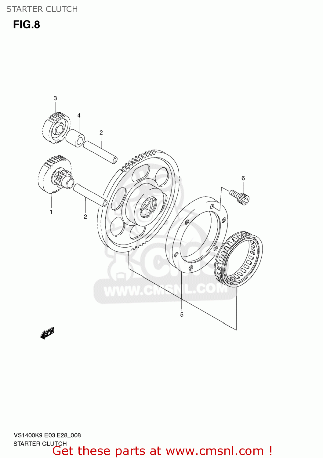 STARTER CLUTCH VS1400 BOULEVARD S83 2009 (K9) CALIFORNIA (E33)