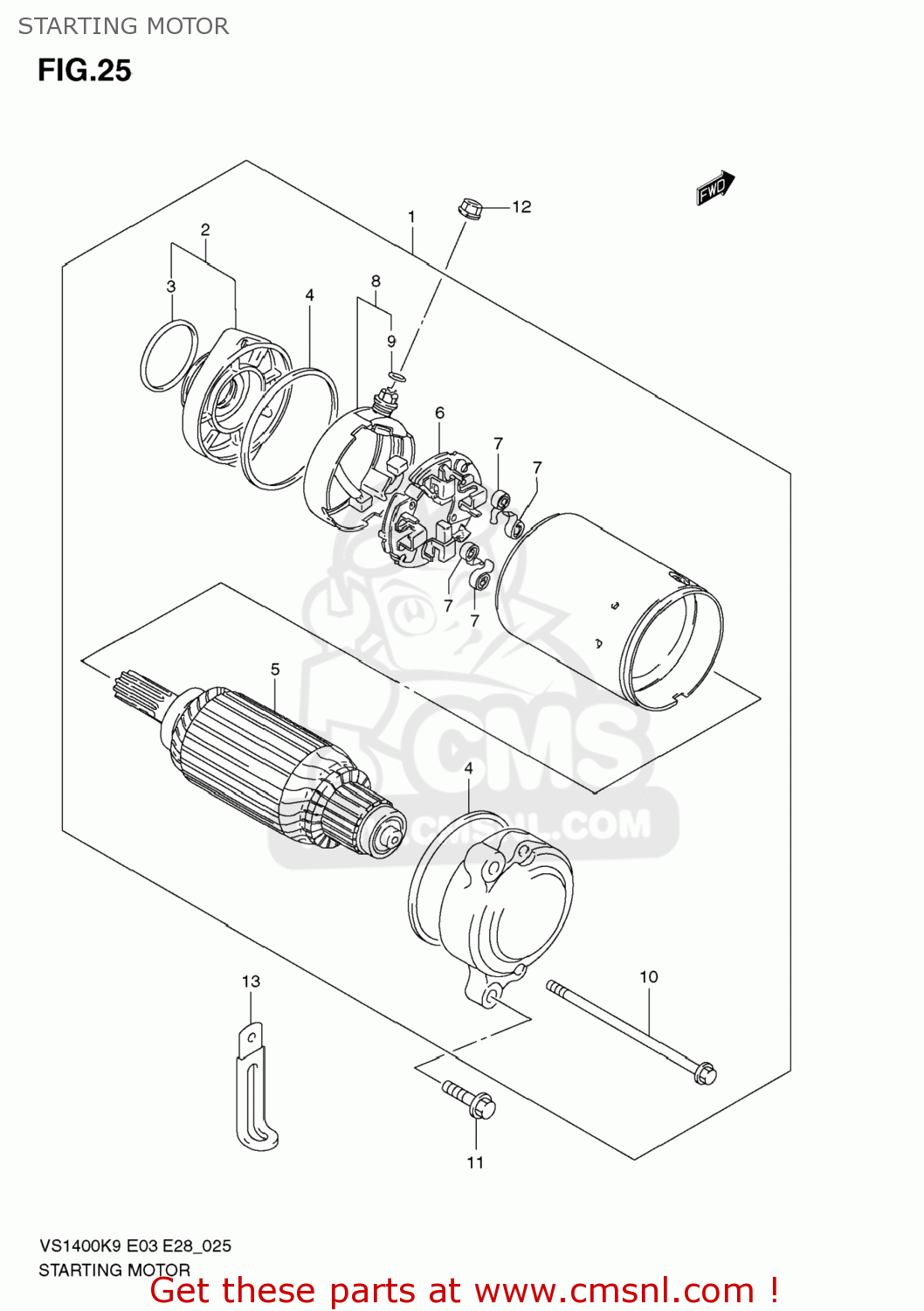 STARTING MOTOR VS1400 BOULEVARD S83 2009 (K9) CALIFORNIA (E33)