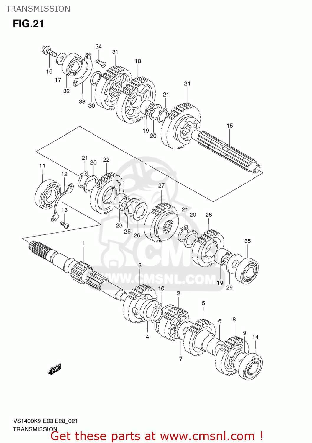 TRANSMISSION VS1400 BOULEVARD S83 2009 (K9) CALIFORNIA (E33)