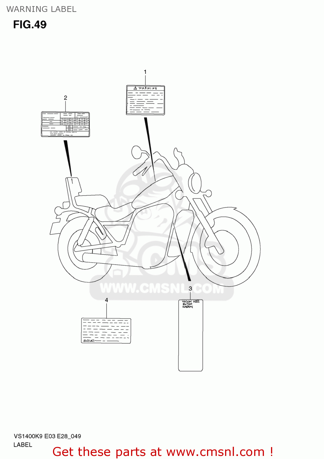WARNING LABEL VS1400 BOULEVARD S83 2009 (K9) CALIFORNIA (E33)