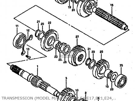TRANSMISSION (MODEL M/N/P/R/S E2,E4,E17,E21,E24,E34) - VS1400GLF 1987 H) (E02 E04 E15 E16 E17 E18 E21 E22 E25 E34 E39)