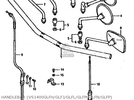 HANDLEBAR (VS1400GLFH/GLFJ/GLFL/GLFM/GLFN/GLFP) - VS1400GLF 1987 H) (E02 E04 E15 E16 E17 E18 E21 E22 E25 E34 E39)
